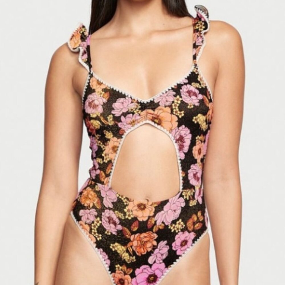 Victoria's Secret Ruffle One Piece Swimsuit - Crochet Trim